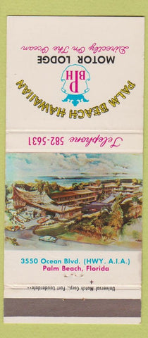 Matchbook Cover - Palm Beach Hawaiian Motor Lodge Palm Beach FL 30 Strike