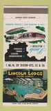 Matchbook Cover - Lincoln Lodge Dixon IL girlie WEAR 30 Strike