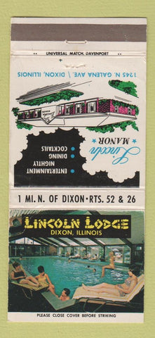 Matchbook Cover - Lincoln Lodge Dixon IL girlie WEAR 30 Strike