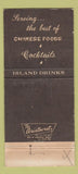 Matchbook Cover - Tonga Restaurant Fairmont Hotel San Francisco WEAR 30 Strike