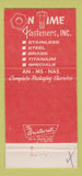 Matchbook Cover - On Time Fasteners Bedford OH 30 Strike