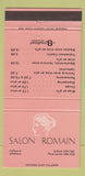 Matchbook Cover - Salon Romain St Roch Place Laurier QC girlie 30 Strike