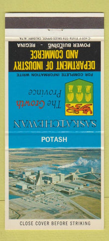Matchbook Cover - Saskatchewan Tourism SK Potash 30 Strike