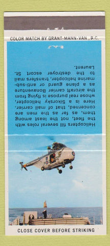 Matchbook Cover - Sikorsky Helicopter Royal Canadian Navy 30 Strike