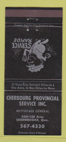 Matchbook Cover - Cherbourg Provincial Service Sherbrooke QC 30 Strike