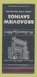 Matchbook Cover - Broadview Savings  30 Strike