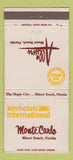 Matchbook Cover - Monte Carlo Hotel Miami Beach FL WEAR 30 Strike