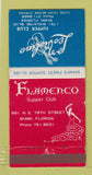 Matchbook Cover - Flamenco Supper Club Miami FL Les Violins 30 Strike
