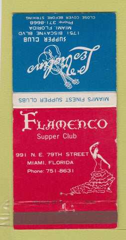 Matchbook Cover - Flamenco Supper Club Miami FL Les Violins 30 Strike