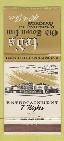 Matchbook Cover - Ted's Old Town Inn Bloomfield Hills MI 30 Strike