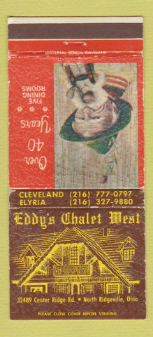 Matchbook Cover - Eddy's Chalet West North Ridgeville OH WEAR 30 Strike