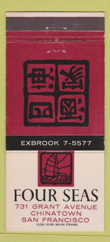 Matchbook Cover - Four Seas Restaurant San Francisco CA 30 Strike