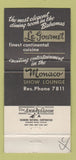 Matchbook Cover - Monte Carlo Casino Lucayan Hotel Freeport Bahamas 30 Strike