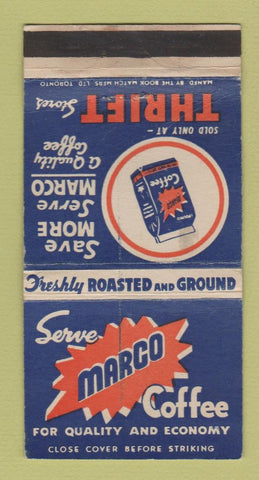 Matchbook Cover - Marco Coffee Canada WORN 30 Strike