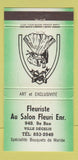 Matchbook Cover - Fleuriste Au Salon Floral Ville Degelis QC GREEN 30 Strike