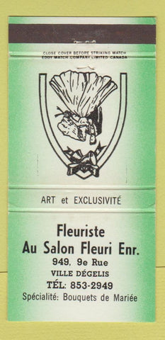 Matchbook Cover - Fleuriste Au Salon Floral Ville Degelis QC GREEN 30 Strike