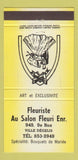 Matchbook Cover - Fleuriste Au Salon Floral Ville Degelis QC YELLOW 30 Strike