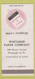 Matchbook Cover - Whitaker Paper Pittsburgh PA 30 Strike
