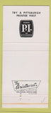 Matchbook Cover - Whitaker Paper Pittsburgh PA 30 Strike