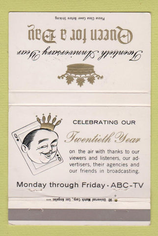 Matchbook Cover - Queen for a Day TV show ABC 40 Strike