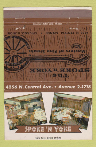 Matchbook Cover - Spoke N Yoke Steaks Chicago IL 40 Strike