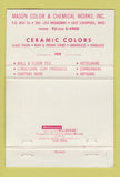 Matchbook Cover - Mason Color Chemical Works East Liverpool OH 40 Strike