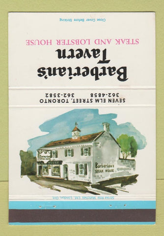Matchbook Cover - Barberian's Tavern Toronto ON 40 Strike