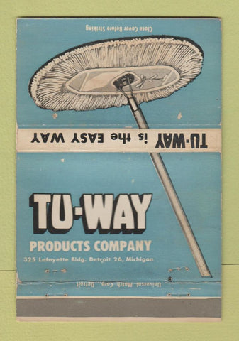 Matchbook Cover - Tu Way Products Broom Detroit MI WEAR 40 Strike