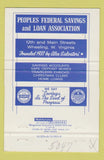 Matchbook Cover - Peoples Federal Savings Loan Wheeling WV 40 Strike