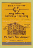 Matchbook Cover - Farmers Merchants Bank Bellaire OH 40 Strike