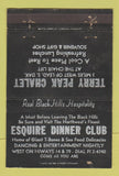 Matchbook Cover - Terry Peak Chalet Esquire Dinner Club Lead SD 40 Strike