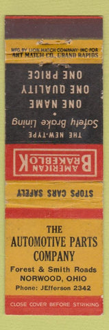 Matchbook Cover - American Brake Blok Norwood OH