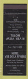 Matchbook Cover - Hotel Vue De La Riviere Notre Dame Du Laus QC