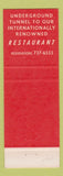 Matchbook Cover - Ruby Foo's Motor Hotel Montreal QC