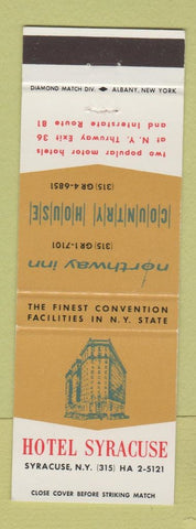 Matchbook Cover - Hotel Syracuse NY