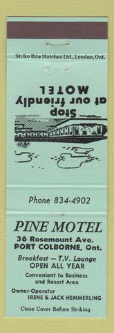 Matchbook Cover - Pine Motel Port Colborne QC green