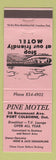 Matchbook Cover - Pine Motel Port Colborne QC pink