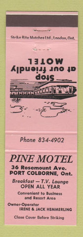 Matchbook Cover - Pine Motel Port Colborne QC pink