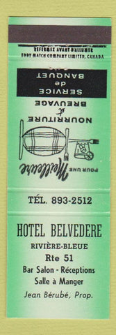 Matchbook Cover - Hotel Belvedere Riviere Bleue QC