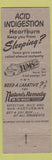 Matchbook Cover - Tums Antacid Fishing Flies Pale Evening Dun WEAR