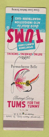 Matchbook Cover - Tums Antacid Fishing Flies Parmacheene Belle
