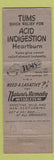 Matchbook Cover - Tums Antacid Fishing Flies Col Fuller