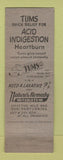 Matchbook Cover - Tums Antacid Fishing Flies Col Fuller