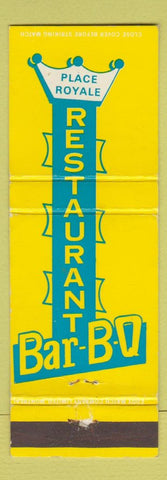 Matchbook Cover - Place Royale Restaurant BBQ St Hyacinthe QC