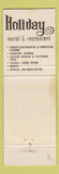 Matchbook Cover - Holiday Motel Restaurant Lake Placid NY WEAR