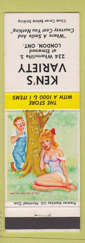 Matchbook Cover - Ken's Variety London ON hillbilly
