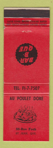 Matchbook Cover - Au Poulet Dore St Jean QC WEAR