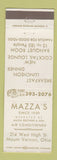 Matchbook Cover - Mazza's Mount Vernon OH