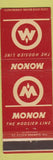 Matchbook Cover - Monon Hoosier Line Railroad