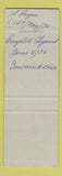 Matchbook Cover - Tabagie Mini Charlesbourg QC girlie